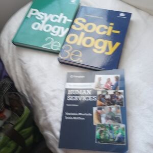 Psychology 2e Textbook sociology 3e, human resources college book lot NEW
